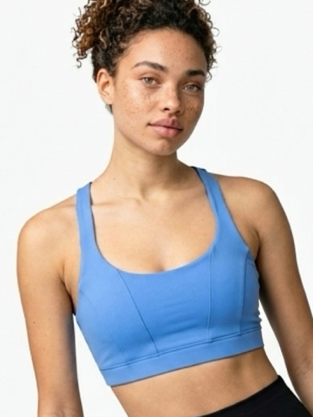 Blogilates Blue Longline Sports Bra Racerback Workout Bra M NWT